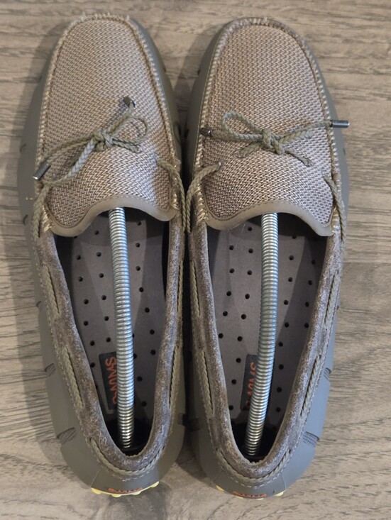 SWIMS Braided Lace Lux Driving Loafer - Men\'s Size 11 - Khaki & Yellow main image 9